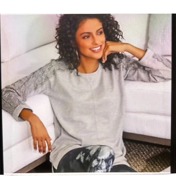 Soft Surroundings Ana Pullover Tunic Grey Heather Cozy Comfy New womens size Med - Picture 1 of 16